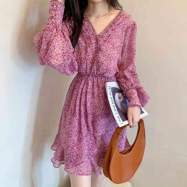 casual dresses 2022 spring dress french first love gentle wind small bubble sleeve chiffon floral zixia w5h0, Black;gray 
casual dresses 2022 spring dress french first love gentle wind small bubble sleeve chiffon floral zixia w5h0, Black;gray