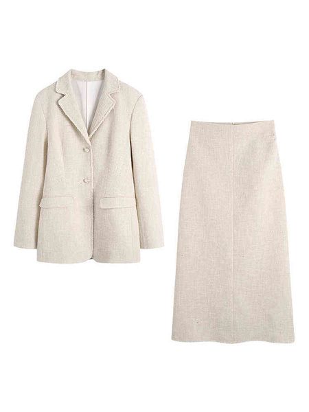 office lady elegant tweed blazer suits skirts sets fitted blazers and high waist midi skirt co ord two piece set women outfits t220729, Gray
office lady elegant tweed blazer suits skirts sets fitted blazers and high waist midi skirt co ord two piece set women outfits t220729, Gray