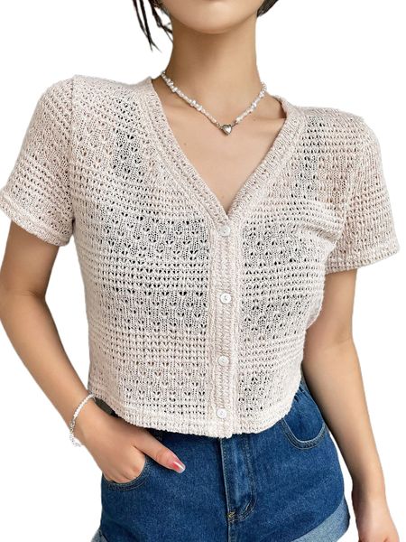 dazy hollow out button front without bra l9az#, White 
dazy hollow out button front without bra l9az#, White