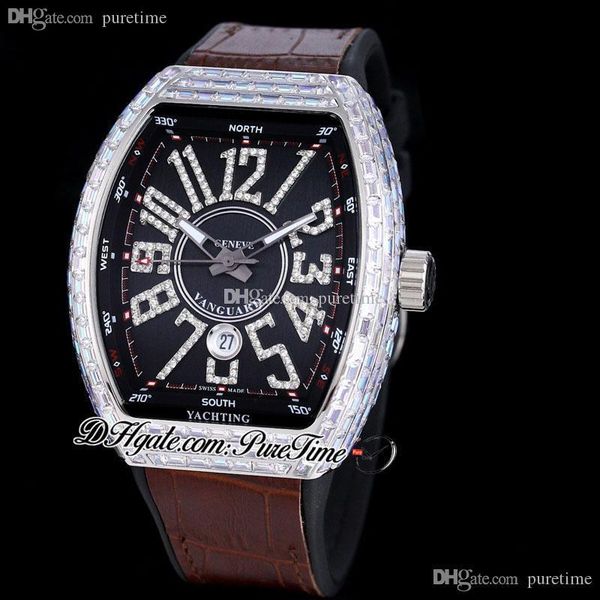 vanguard v45 miyota 8215 automstic mens watch baguette diamonds bezel black dial number diamond markers brown gummy strap iced out jewelry w, Slivery;brown
vanguard v45 miyota 8215 automstic mens watch baguette diamonds bezel black dial number diamond markers brown gummy strap iced out jewelry w, Slivery;brown