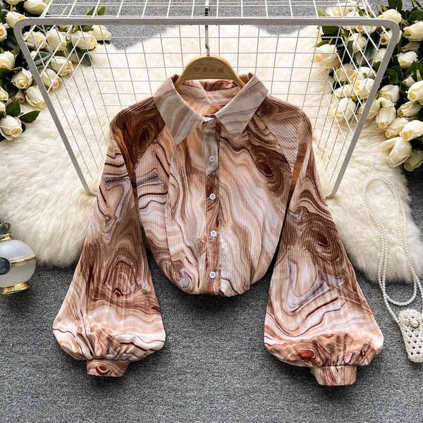 women's blouses shirts 2022 spring tie dyeing chic women's printed shirt chiffon sense niche kdzk, White
women's blouses shirts 2022 spring tie dyeing chic women's printed shirt chiffon sense niche kdzk, White