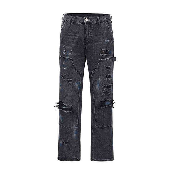 ripped distressed hole frayed streetwear mens denim pants retro harajuku painted ink splash straight baggy casual jeans trousers t220803, Blue
ripped distressed hole frayed streetwear mens denim pants retro harajuku painted ink splash straight baggy casual jeans trousers t220803, Blue