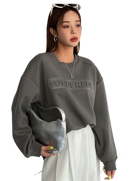 dazy letter pattern drop shoulder sweatshirt n9er#, Black
dazy letter pattern drop shoulder sweatshirt n9er#, Black