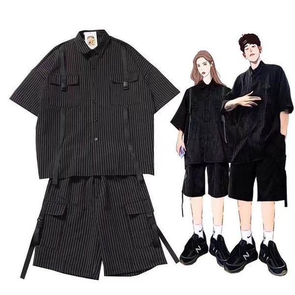 korean fashion summer cargo shorts set two piece loose tracksuit short sleeve oversized t shirts streetwear outfits men clothes 220708, Gray
korean fashion summer cargo shorts set two piece loose tracksuit short sleeve oversized t shirts streetwear outfits men clothes 220708, Gray