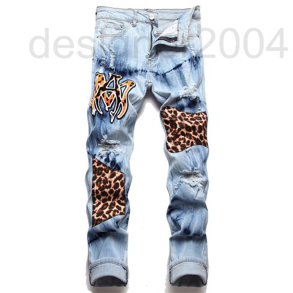 men's jeans designer am style punk blue hole slim elastic patch embroidered small feet men's jeans b67l
men's jeans designer am style punk blue hole slim elastic patch embroidered small feet men's jeans b67l