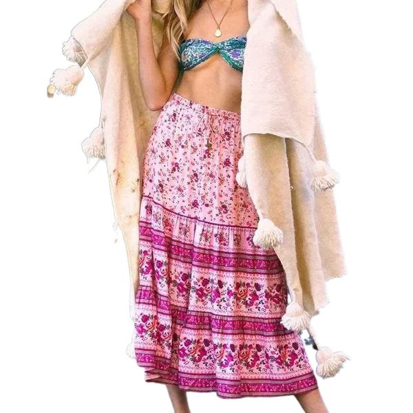 super chic pink floral boho skirt for women cotton summer long holiday gypsy pleated 2022 skirts y8wc#, Black
super chic pink floral boho skirt for women cotton summer long holiday gypsy pleated 2022 skirts y8wc#, Black
