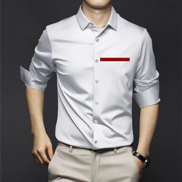 casual mens shirts designer polos long sleeve autumn spring man shirt breathable ice silk uys8, White;black
casual mens shirts designer polos long sleeve autumn spring man shirt breathable ice silk uys8, White;black