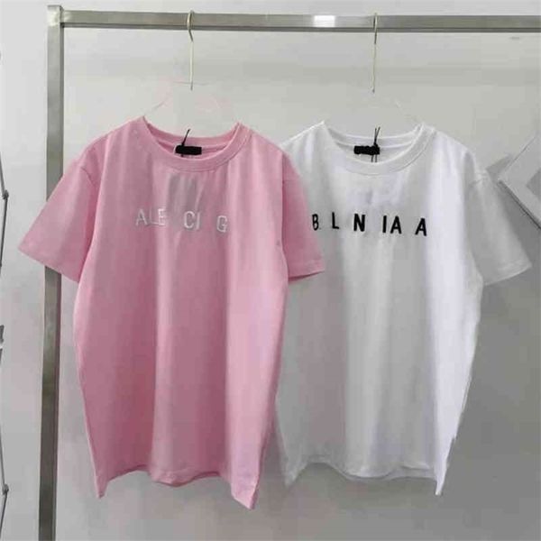 66% off new spring and summer fashion paris family letter three dimensional embroidery simple fresh leisure sweet gentle short sleeve, White