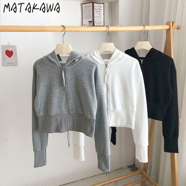korean chic casual hoodies double zipper short hooded long sleeve cardigan coat women vintage sweatshirts 210506, Black
korean chic casual hoodies double zipper short hooded long sleeve cardigan coat women vintage sweatshirts 210506, Black