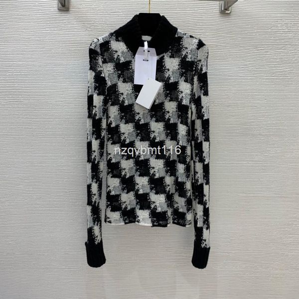 women's knits & tees early spring high neck slim fit version mosaic black and white checked cashmere blended sweater thin small top
women's knits & tees early spring high neck slim fit version mosaic black and white checked cashmere blended sweater thin small top