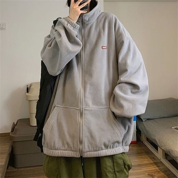 polar fleece sweatshirt cardigan women fallwinter trend korean bf grunge velvet thick handsome standup collar zipup jacket 220816, Black;brown
polar fleece sweatshirt cardigan women fallwinter trend korean bf grunge velvet thick handsome standup collar zipup jacket 220816, Black;brown