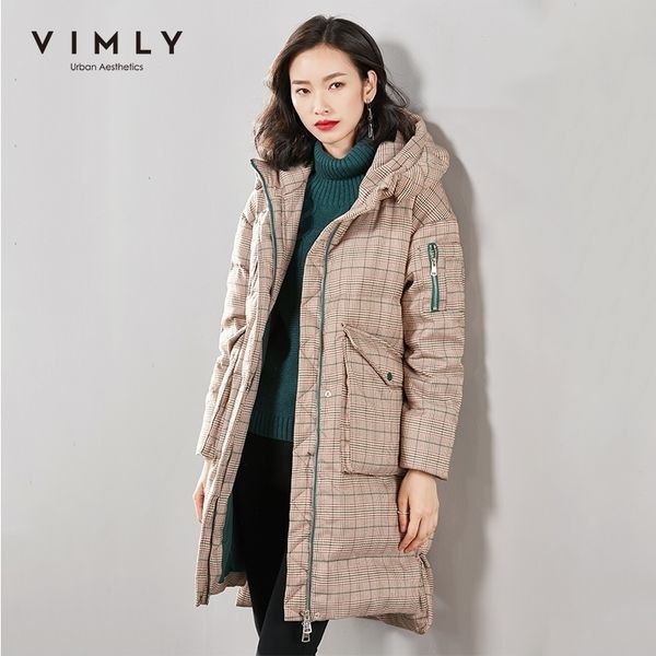 vimly stripe plaid down jacket for women winter vintage hooded zipper pockets thick warm coat casual female overcoat 50008 y201026, Black
vimly stripe plaid down jacket for women winter vintage hooded zipper pockets thick warm coat casual female overcoat 50008 y201026, Black