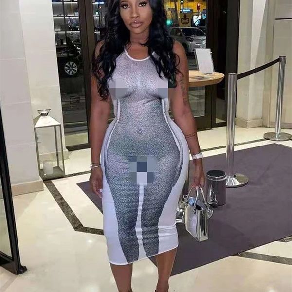 joskaa summer casual fashion streetwear chic printed sleeveless o neck stretchy bodycon dress women party maxi dresses 220611, Black;gray
joskaa summer casual fashion streetwear chic printed sleeveless o neck stretchy bodycon dress women party maxi dresses 220611, Black;gray