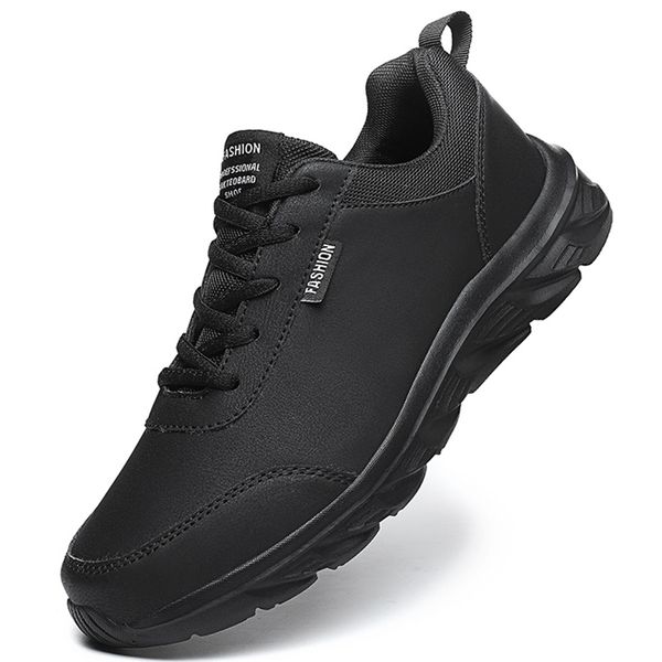 men s sneakers fashion leather running shoes outdoor jogging training comfortable 220813, Black
men s sneakers fashion leather running shoes outdoor jogging training comfortable 220813, Black