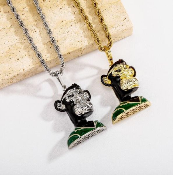 hip hop rapper bling iced out funny ape pendants necklaces for men rock jewelry gold silver color
hip hop rapper bling iced out funny ape pendants necklaces for men rock jewelry gold silver color