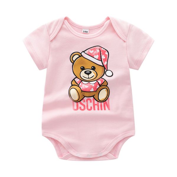 

Baby Rompers Summer Newborn Girl Clothes Boys Short Sleeve Jumpsuit Baby Clothes New Born Bodysuit -24M, Pink