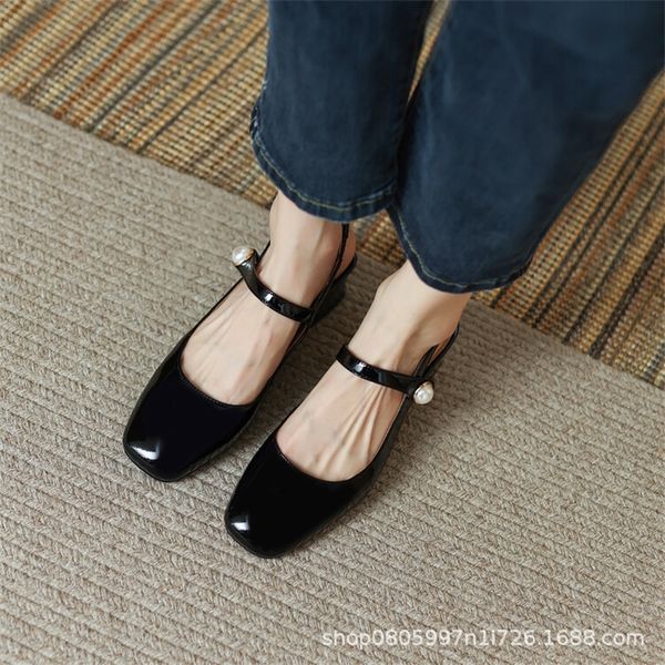 sandals sandals xy3-23d square head thick heel low simple pearl women's shoes literary mary jane yr81, Black
sandals sandals xy3-23d square head thick heel low simple pearl women's shoes literary mary jane yr81, Black