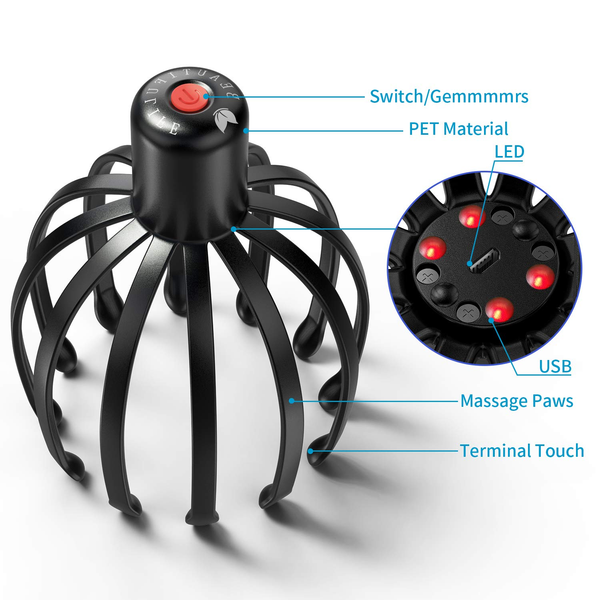 electric ocs claw scalp massager hands therapeutic head scratcher relief hair fatigue antistress vibration stress relax
electric ocs claw scalp massager hands therapeutic head scratcher relief hair fatigue antistress vibration stress relax