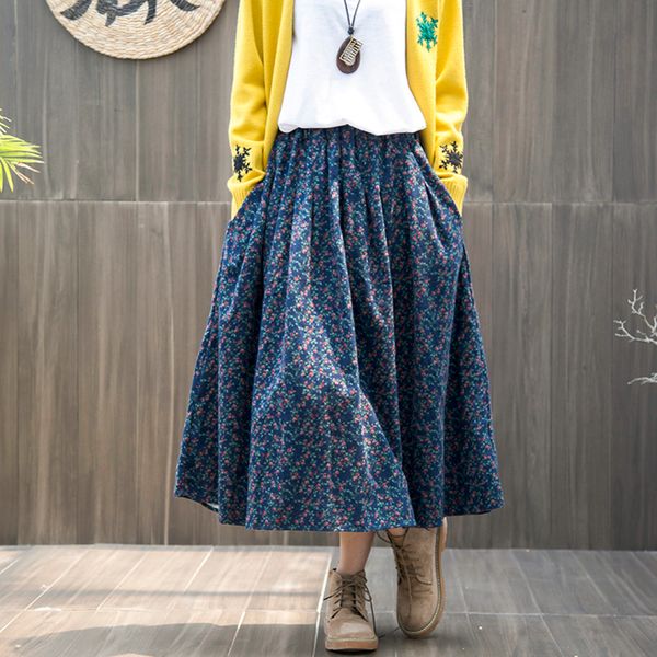 cotton vintage flowers print elastic waist aline skirt mori girl autumn y200326, Black
cotton vintage flowers print elastic waist aline skirt mori girl autumn y200326, Black