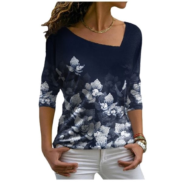 fashion casual flower print diagonal collar t-shirt women long sleeve pullover tee clothes autumn lady streetwear 220408, White
fashion casual flower print diagonal collar t-shirt women long sleeve pullover tee clothes autumn lady streetwear 220408, White