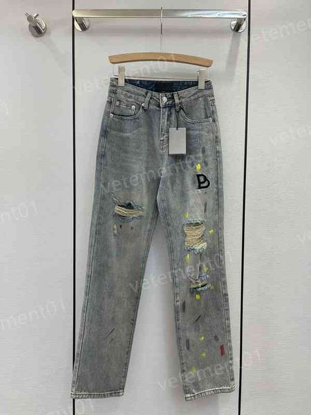 designer womens jeans 22ss early autumn retro distressed ripped straight jeans luxury women washed distressed pants, Blue
designer womens jeans 22ss early autumn retro distressed ripped straight jeans luxury women washed distressed pants, Blue