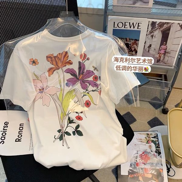 women's t-shirt designer white flower print short sleeve t-shirt women's 2022 summer new fashion design sense of minority loose ro
women's t-shirt designer white flower print short sleeve t-shirt women's 2022 summer new fashion design sense of minority loose ro
