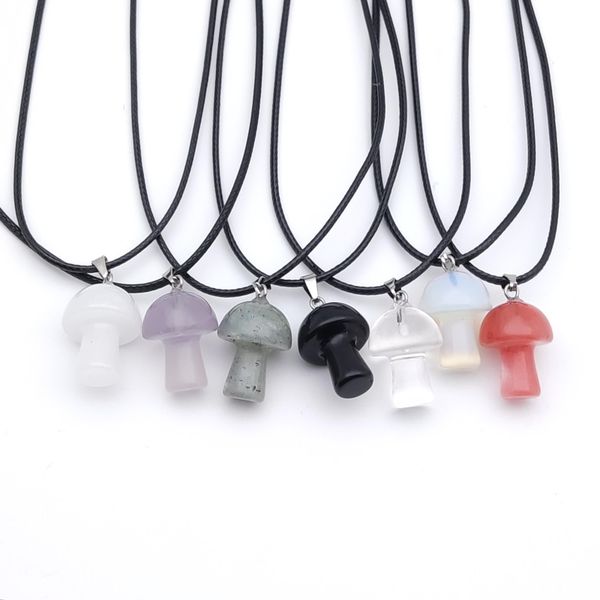 20mm mushroom statue glass & stone carving pendant reiki healing polishing rope necklace for women jewelry wholesale, Silver
20mm mushroom statue glass & stone carving pendant reiki healing polishing rope necklace for women jewelry wholesale, Silver