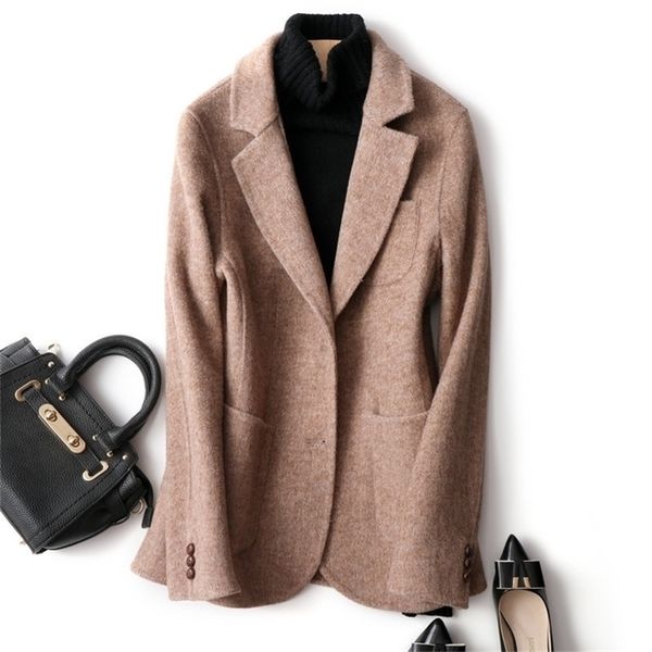 double cashmere winter woolen coat for women solid short style wool coats 210416, Tan;black
double cashmere winter woolen coat for women solid short style wool coats 210416, Tan;black