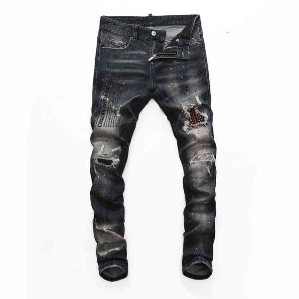 men's jeans fashion four seasons hole patch scraped slim fit feet elastic washing personalized fashion men's jeans m85f, Blue
men's jeans fashion four seasons hole patch scraped slim fit feet elastic washing personalized fashion men's jeans m85f, Blue