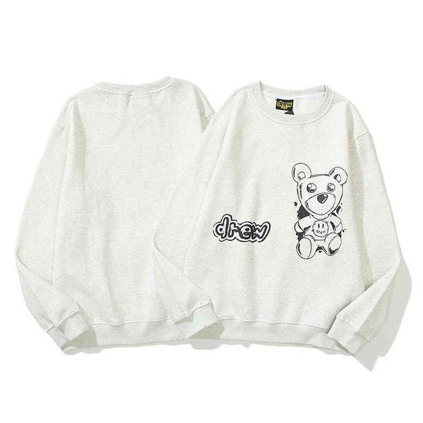 2021 trendy drew new bear print hip hop men's and women's round neck plush sweater, Black
2021 trendy drew new bear print hip hop men's and women's round neck plush sweater, Black