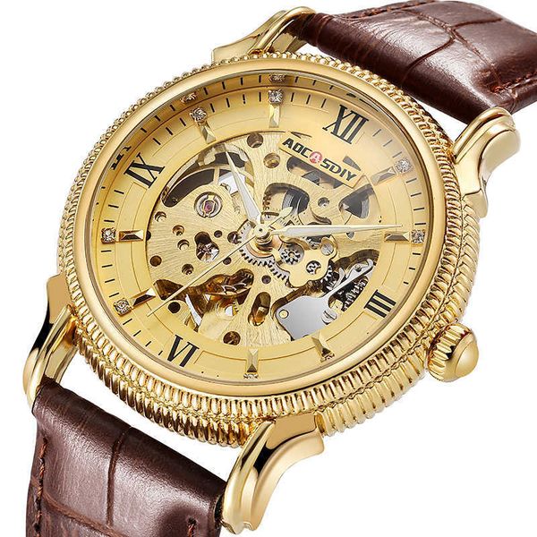 mechanical male watch stainless steel skeleton waterproof water automatic self-winding roma number diamond dial wrist, Slivery;brown
mechanical male watch stainless steel skeleton waterproof water automatic self-winding roma number diamond dial wrist, Slivery;brown