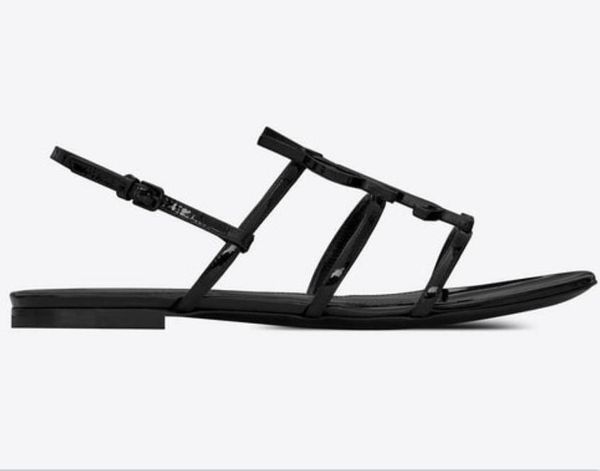 women luxurys designers sandals flats shoes shoe open toe patent leather alphabet, Black
women luxurys designers sandals flats shoes shoe open toe patent leather alphabet, Black