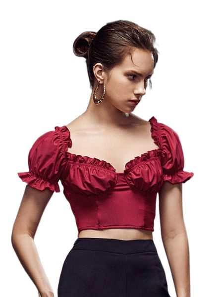 x the pearl collective ruched bust frill trim crop b8ym#, White
x the pearl collective ruched bust frill trim crop b8ym#, White