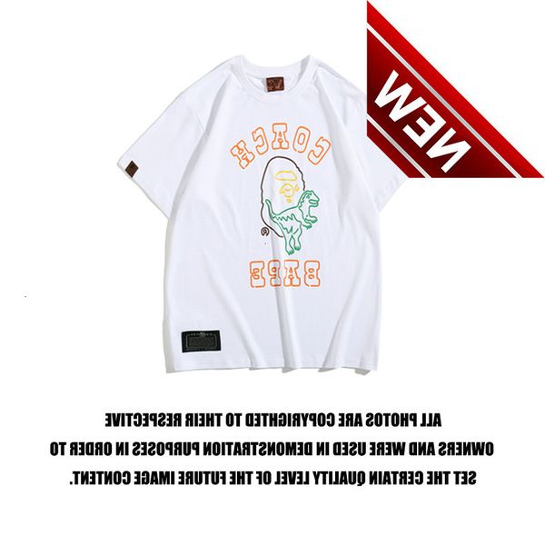 2021 summer new fashion bap small dinosaur cartoon lines men's and women's cotton short sleeve t-shirt, White;black
2021 summer new fashion bap small dinosaur cartoon lines men's and women's cotton short sleeve t-shirt, White;black