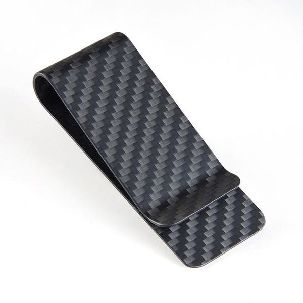 

carbon fiber money clip men business credit card clamp dollar wallet cash purse holder bill pocket male money clips, Black