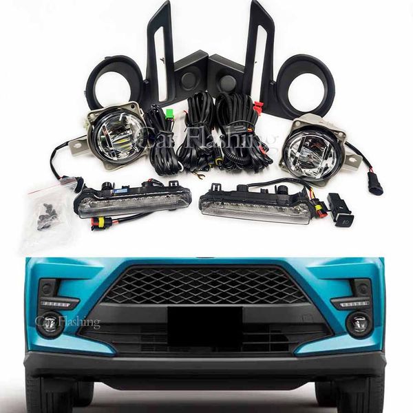 1 set for toyota raize 2020 2021 led daytime running light fog lights drl driving fog lamp turn signal with wire switch
1 set for toyota raize 2020 2021 led daytime running light fog lights drl driving fog lamp turn signal with wire switch