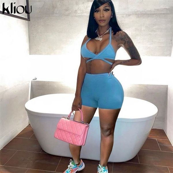 kliou solid cross halter strapless women two piece sets summer fashion sleeveless backless streewear female outfits 220506, White
kliou solid cross halter strapless women two piece sets summer fashion sleeveless backless streewear female outfits 220506, White