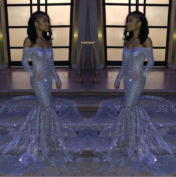 black girl silver sparkling sequins off-the-shoulder mermaid prom dresses long sleeves sweep train reflective formal party evening gowns bc3
black girl silver sparkling sequins off-the-shoulder mermaid prom dresses long sleeves sweep train reflective formal party evening gowns bc3