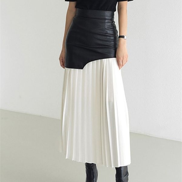 deat white long autumn leather patchwork a-line wrap hip temperament fashion women's pleated skirt 7z206 220317, Black
deat white long autumn leather patchwork a-line wrap hip temperament fashion women's pleated skirt 7z206 220317, Black