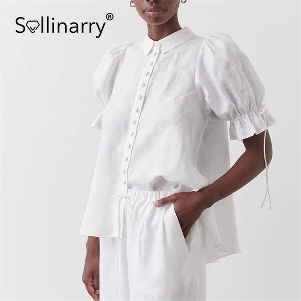 sollinarry casual puff sleeves bow sash solid women shirts summer lapel single breastedfemale shirt ladies high street 210709, White
sollinarry casual puff sleeves bow sash solid women shirts summer lapel single breastedfemale shirt ladies high street 210709, White