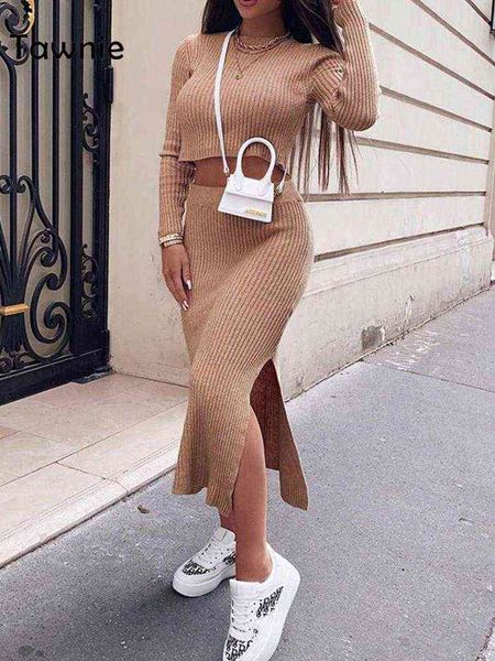 tawnie 2022 spring autumn ribbed dress sets women suits with skirt elegant long sleeve pullover split bodycon skirt female set t220729, Gray
tawnie 2022 spring autumn ribbed dress sets women suits with skirt elegant long sleeve pullover split bodycon skirt female set t220729, Gray