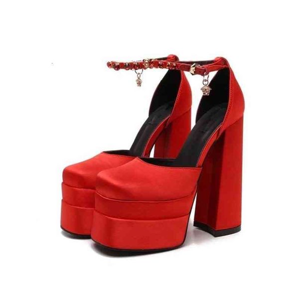 dress shoes high heels women's european and american style spring summer square head silk shoes thick heel waterproof 2gu1, Black
dress shoes high heels women's european and american style spring summer square head silk shoes thick heel waterproof 2gu1, Black