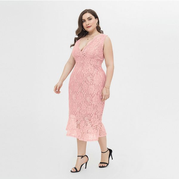 plus size dress women summer 2021 sweet elegant slim lace pink print pattern calf length sleeveless large size dress 4xl, Black
plus size dress women summer 2021 sweet elegant slim lace pink print pattern calf length sleeveless large size dress 4xl, Black