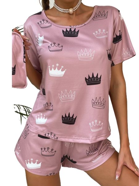 graphic print tee & shorts pj set g6uh#, Black;red
graphic print tee & shorts pj set g6uh#, Black;red