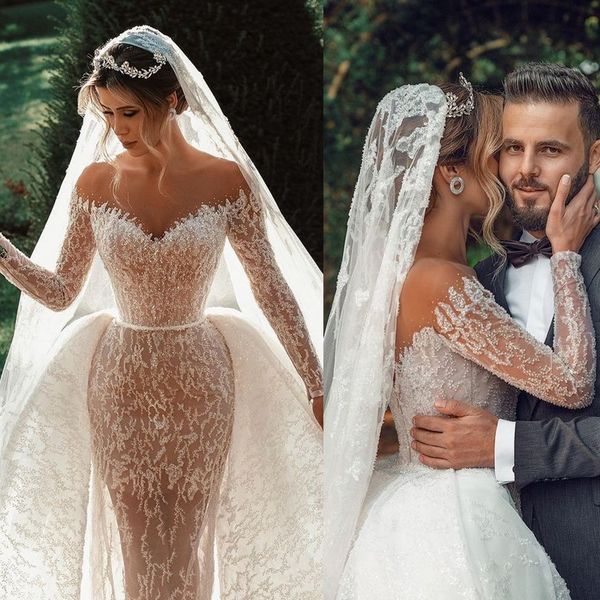 gorgeous wedding dress v neck long sleeve off shoulder lace flower appliques sequins ball gowns detachable train floor length custom made br, White
gorgeous wedding dress v neck long sleeve off shoulder lace flower appliques sequins ball gowns detachable train floor length custom made br, White