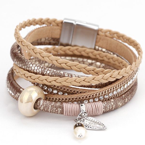 fashion women bohemian leather rhinestone pearl ceramic wrap bracelet jewelry ys222, Golden;silver
fashion women bohemian leather rhinestone pearl ceramic wrap bracelet jewelry ys222, Golden;silver