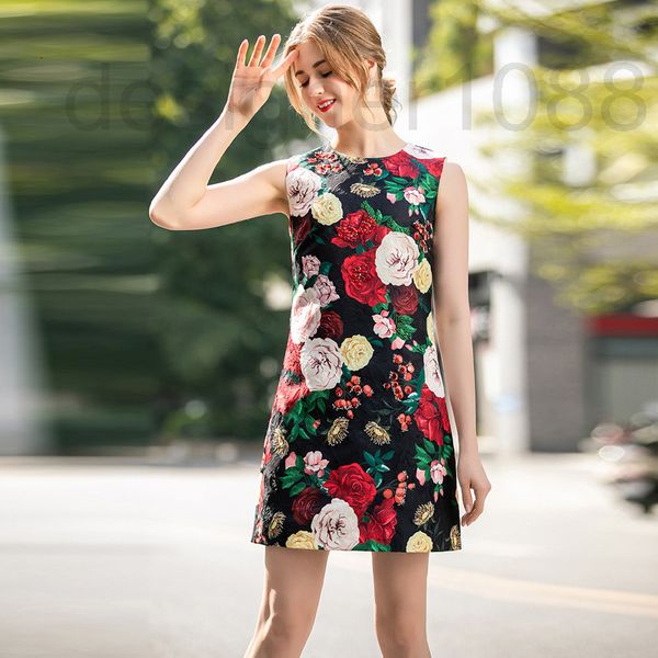 casual dresses designer spring and summer new rose printing diamond studded nail bead temperament slim fresh dress children's fashion o, Black;gray
casual dresses designer spring and summer new rose printing diamond studded nail bead temperament slim fresh dress children's fashion o, Black;gray