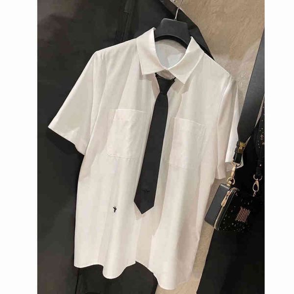 women's blouses shirts d's little bee z pen chang upper body with the same summer zipper tie lapel short sleeve shirt n02y, White
women's blouses shirts d's little bee z pen chang upper body with the same summer zipper tie lapel short sleeve shirt n02y, White