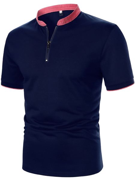 men contrast trim polo shirt g4w8#, White;black