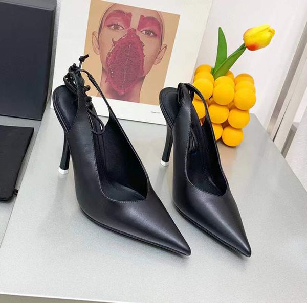 calf leather high heels women's shoes silk lace up rope winding luxury designer sandals 90mm pointy leather soled high-end factory shoe, Black
calf leather high heels women's shoes silk lace up rope winding luxury designer sandals 90mm pointy leather soled high-end factory shoe, Black